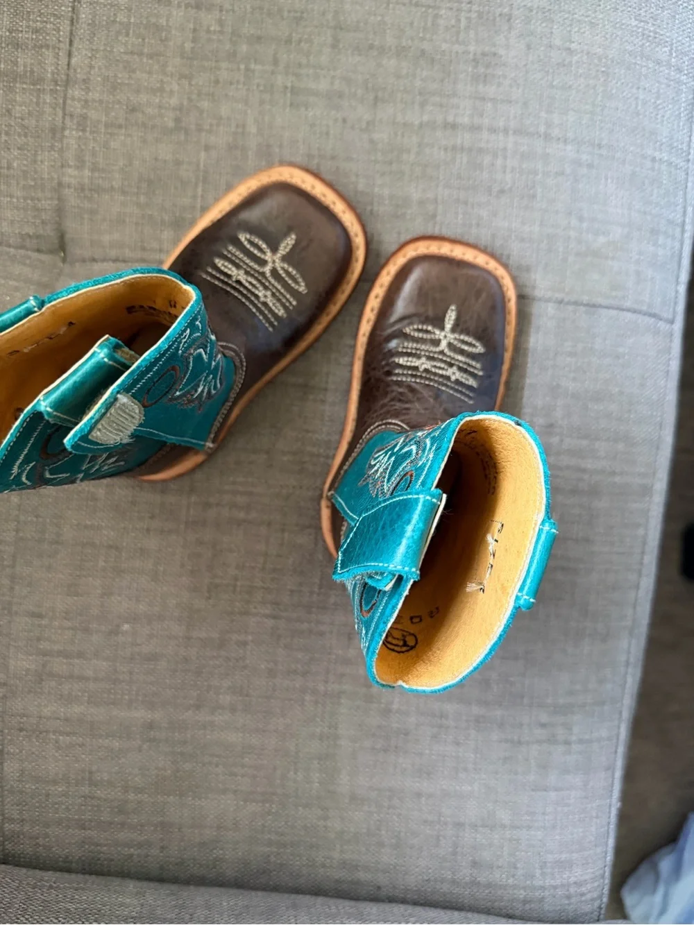Roper Brown and Teal Kids Cowboy Boots